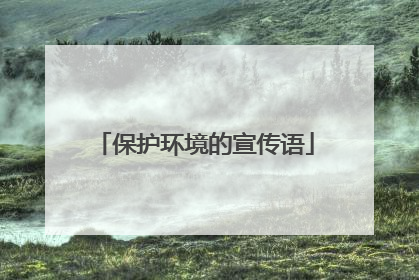 保护环境的宣传语