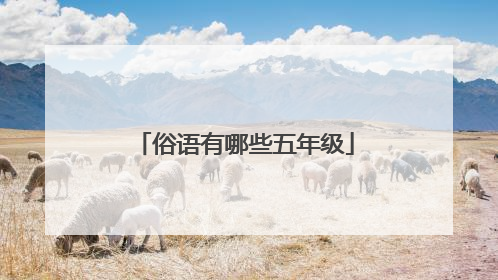 俗语有哪些五年级