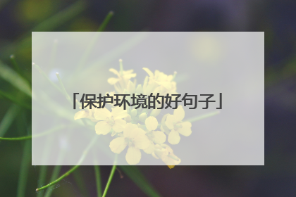 保护环境的好句子