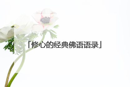 修心的经典佛语语录