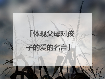 体现父母对孩子的爱的名言
