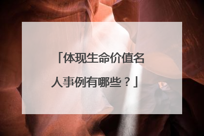 体现生命价值名人事例有哪些?