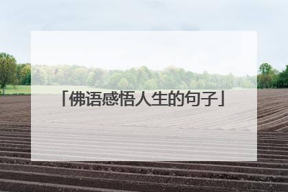 佛语感悟人生的句子