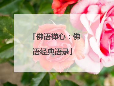 佛语禅心:佛语经典语录