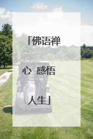 佛语禅心 感悟人生