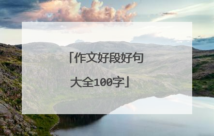 作文好段好句大全100字