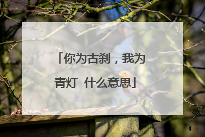 你为古刹,我为青灯 什么意思
