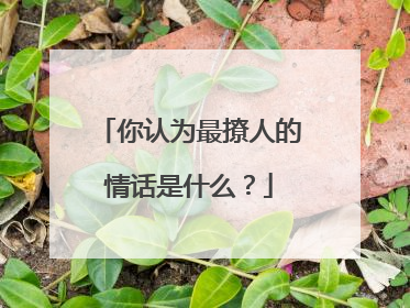 你认为最撩人的情话是什么?