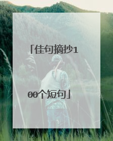 佳句摘抄100个短句