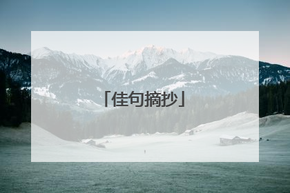 佳句摘抄