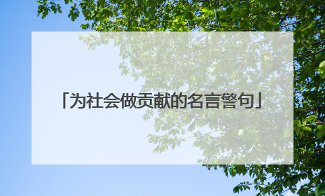 为社会做贡献的名言警句
