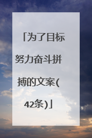 为了目标努力奋斗拼搏的文案(42条)