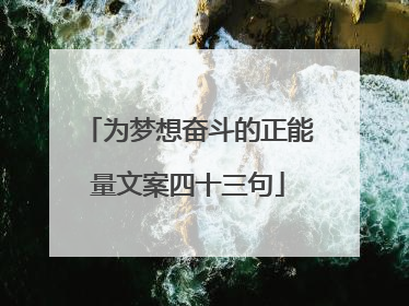 为梦想奋斗的正能量文案四十三句