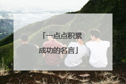 一点点积累成功的名言