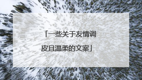 一些关于友情调皮且温柔的文案