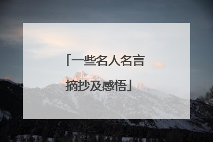 一些名人名言摘抄及感悟