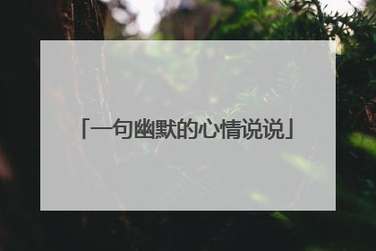 一句幽默的心情说说