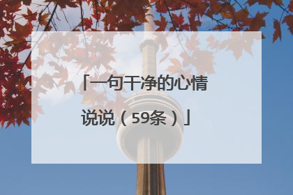一句干净的心情说说(59条)