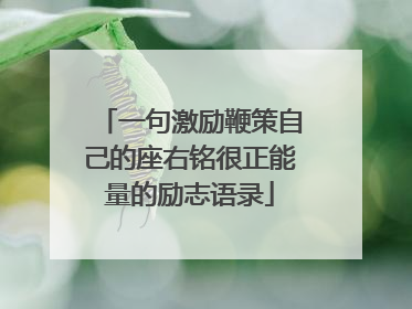 一句激励鞭策自己的座右铭很正能量的励志语录