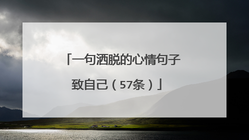 一句洒脱的心情句子致自己(57条)