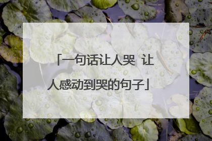一句话让人哭 让人感动到哭的句子