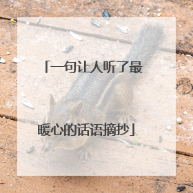 一句让人听了最暖心的话语摘抄