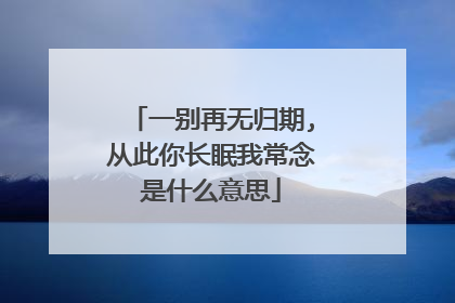 一别再无归期,从此你长眠我常念是什么意思