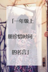 一年级上册珍惜时间的名言