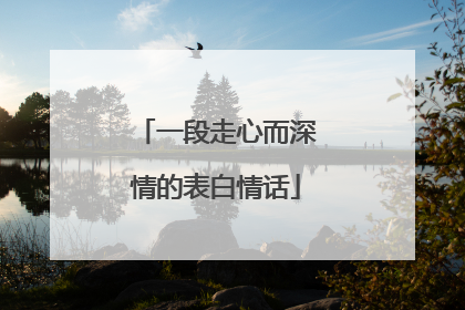 一段走心而深情的表白情话