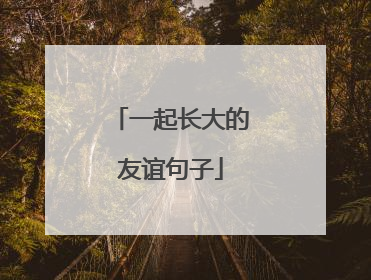 一起长大的友谊句子