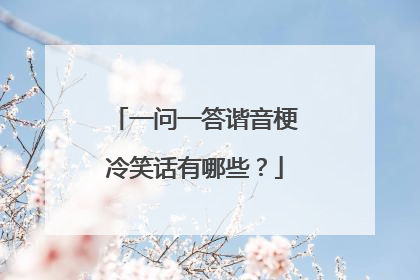 一问一答谐音梗冷笑话有哪些？