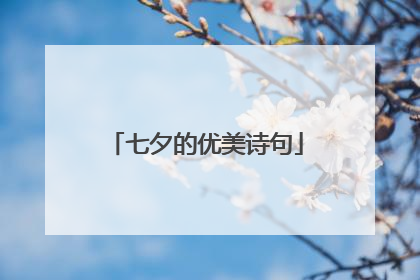 七夕的优美诗句