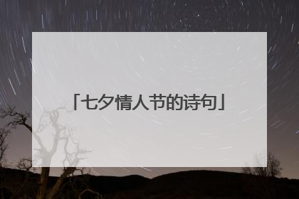 七夕情人节的诗句