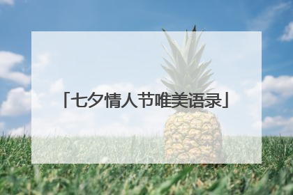 七夕情人节唯美语录