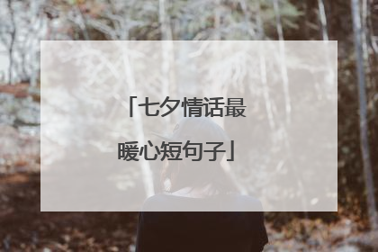 七夕情话最暖心短句子