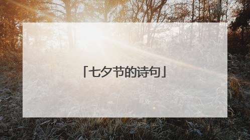 七夕节的诗句