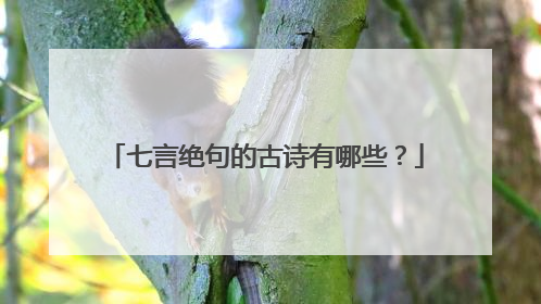 七言绝句的古诗有哪些？