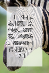 三生石。忘川河。奈何桥。彼岸花。孟婆汤。都是如何得来的???