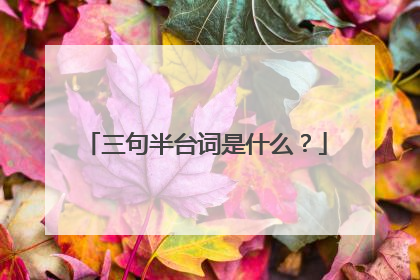 三句半台词是什么?
