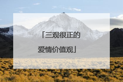 三观很正的爱情价值观