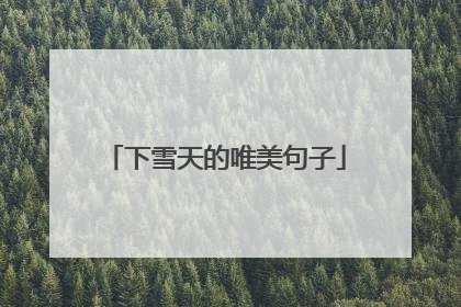 下雪天的唯美句子
