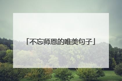不忘师恩的唯美句子