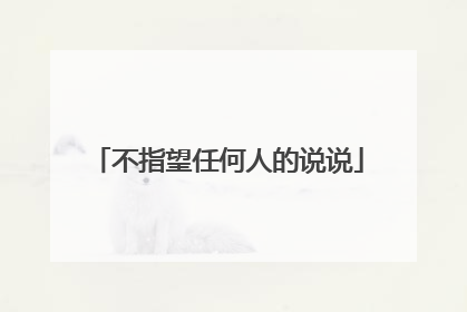 不指望任何人的说说
