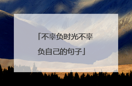 不辜负时光不辜负自己的句子