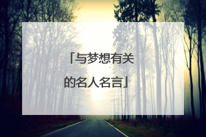 与梦想有关的名人名言