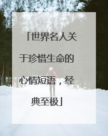 世界名人关于珍惜生命的心情短语，经典至极