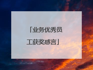 业务优秀员工获奖感言