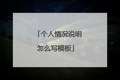 个人情况说明怎么写模板