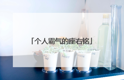 个人霸气的座右铭