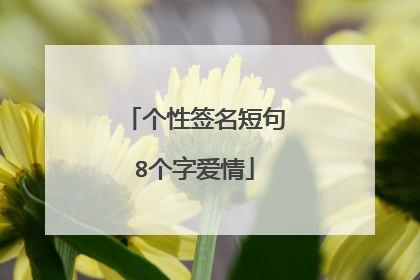个性签名短句8个字爱情